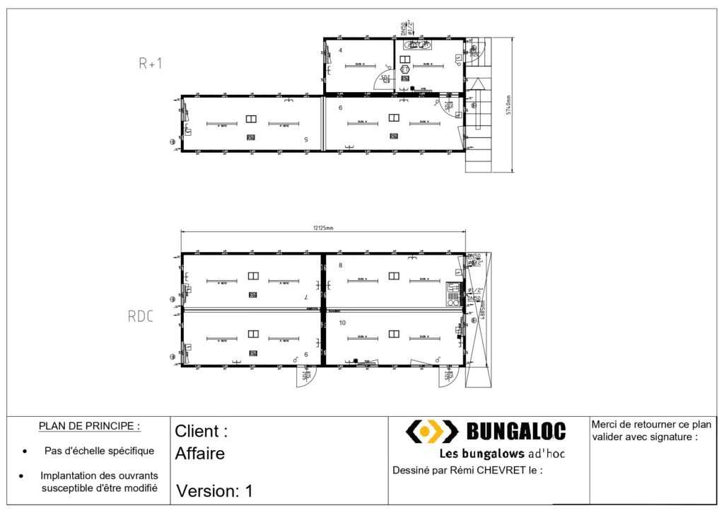 Plan de Bungalow pour un Centre d'analyse virologique